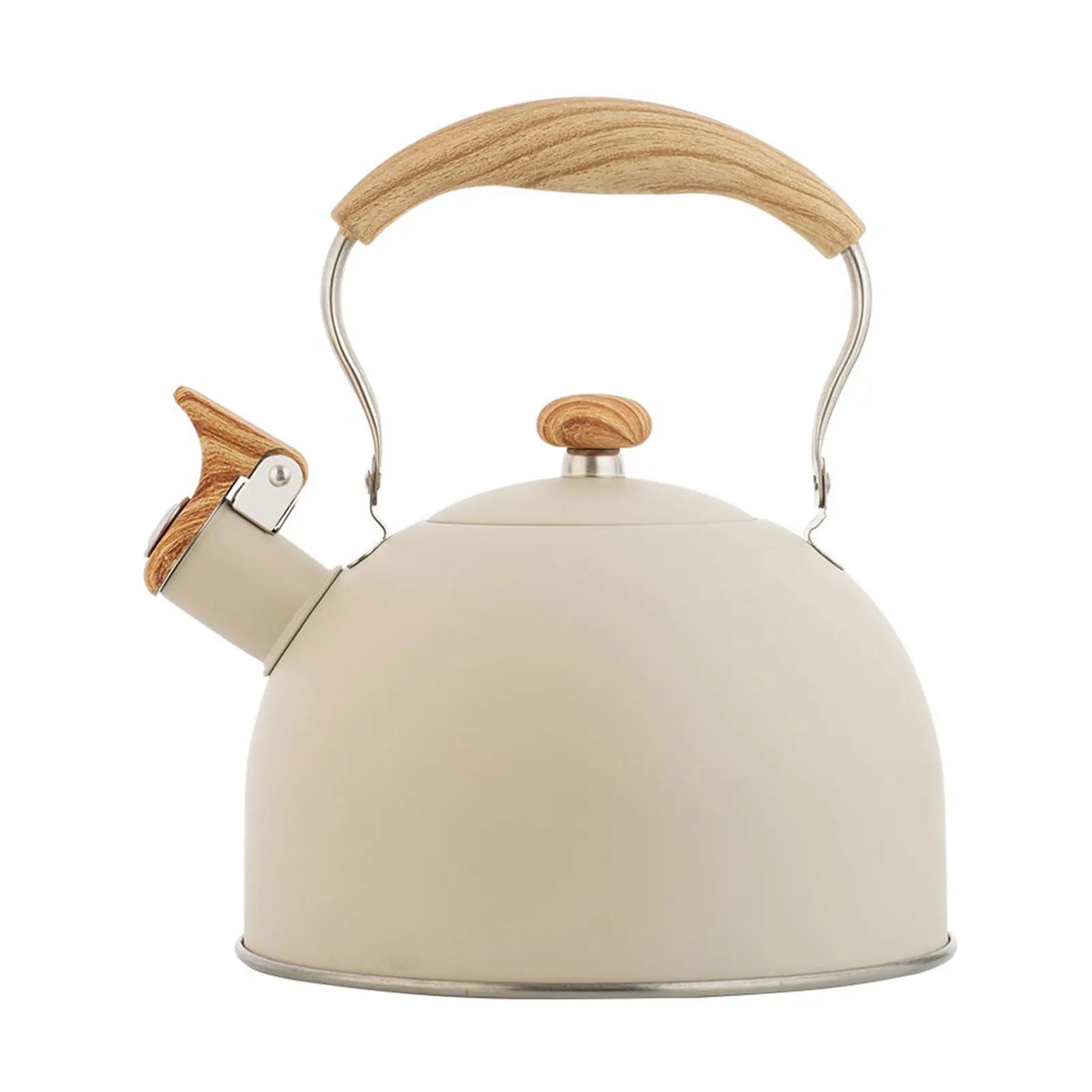 Castmoor Stainless Whistling Kettle, 2.5 L in Beige