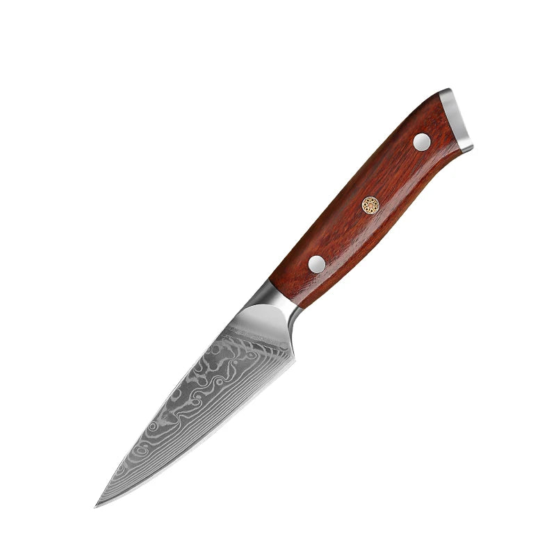 Castmoor Damascus Steel Paring Knife, rosewood handle