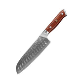 Castmoor Damascus Steel Santoku Knife, rosewood handle