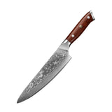 Castmoor Damascus Steel Chef Knife, rosewood handle