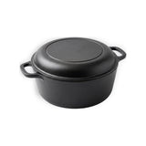 Castmoor Double Dutch Oven with Skillet Lid on a white background